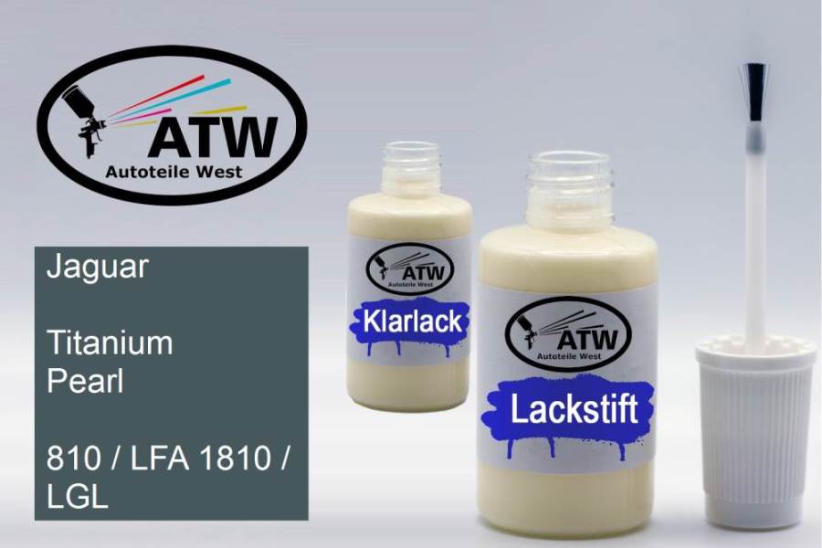 Jaguar, Titanium Pearl, 810 / LFA 1810 / LGL: 20ml Lackstift + 20ml Klarlack - Set, von ATW Autoteile West.